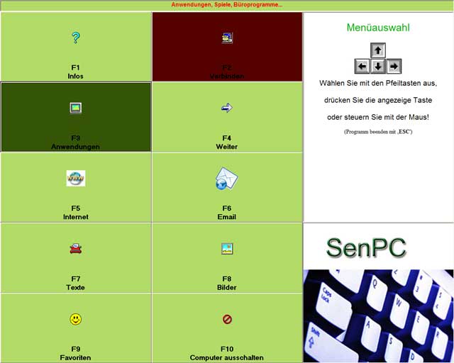 SenPC-Oberfläche