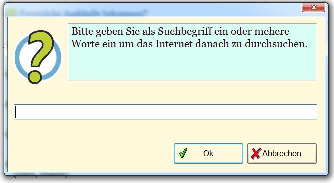Eingabe von Suchbegriffen im Internet