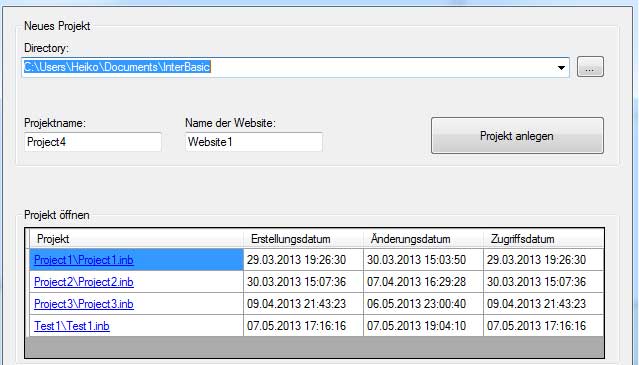 InterBasic Projektauswahl
